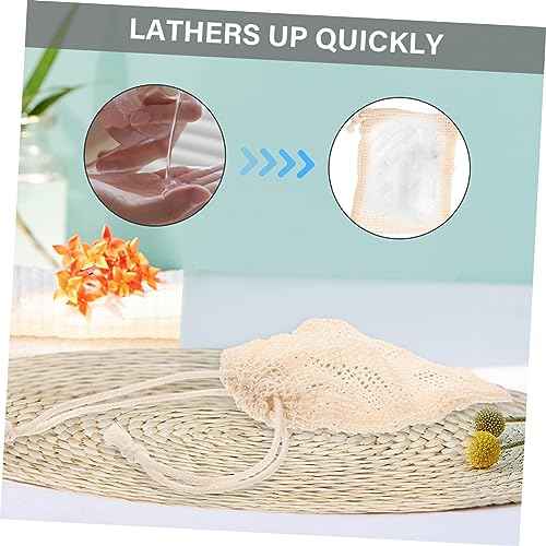 40pcs Colorful Cotton Linen Soap Bags Exfoliating Bathing Soap Pouches for Handmade Facial Mesh Storage Bags Drawstring for Easy Use and Draining