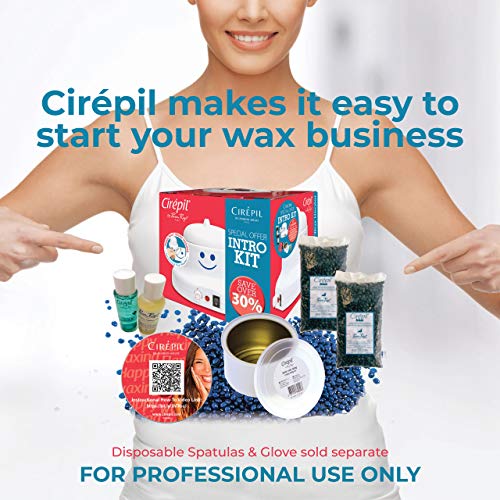 Cirepil - Waxing Kit - Introduction Waxing Kit - Heater, Blue wax Beads, Pre & Post products & an Empty Tin - The Best Temperature for your Cirepil Wax