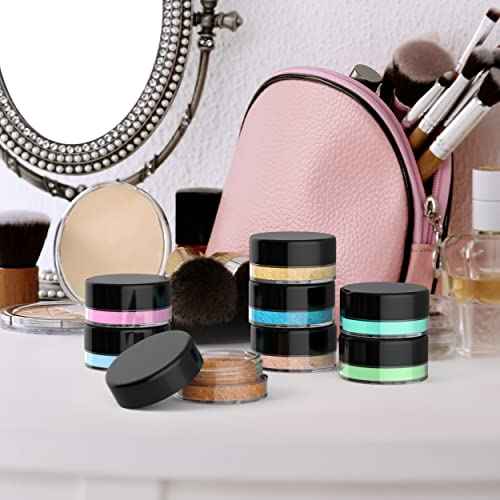 Houseables Sample Containers, Lip Balm Containers, Sample Jars, Mini Jars with Lids, Small, Empty for Makeup, Powder, Gloss, Cosmetic, Tiny, Chapstick, Dab, Wax, Scrub, Little, Plastic, 3 Gram, 50 PK