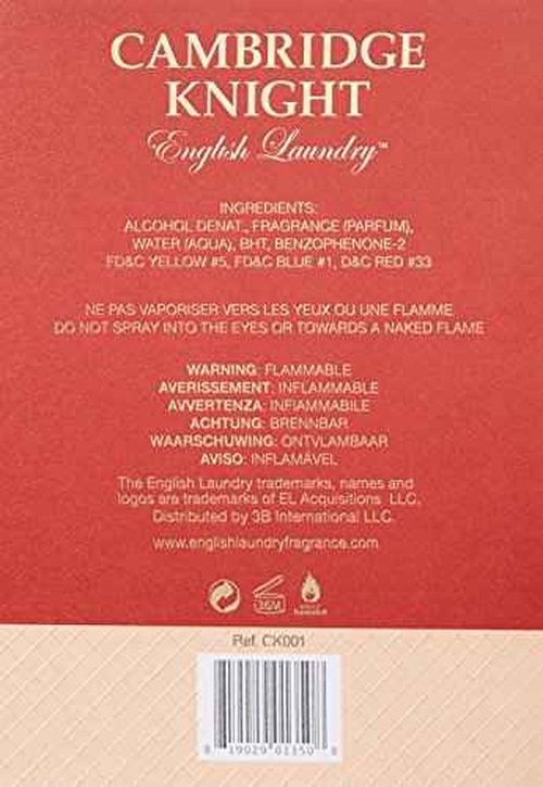 English Laundry Cambridge Knight Eau de Parfum, 3.4 Fl Oz