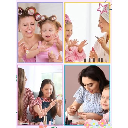 TOROKOM 78 Pieces Press on Nails, Fake Nail Kit Colourful Flower Stick on Nails for Girls Gift Age 8-12, Full Cover Short Acrylic Nails with Nail Adhesives and Glue