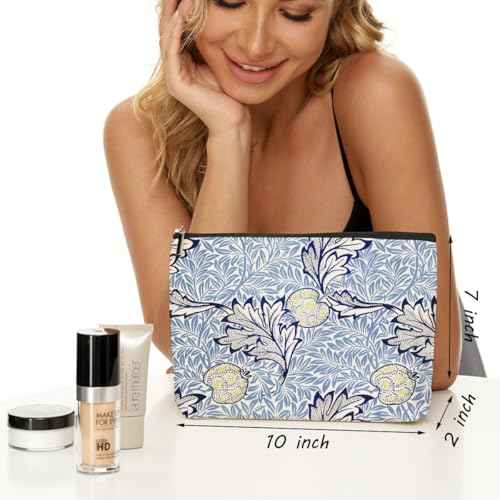 4 Pieces Makeup Bag Classic Flower Botanical Floral Washable Skincare Bag Travel Toiletry Bag Makeup Pouch Cosmetic Bag Birthday Friendship Gifts for Women Supervisor Friends Bestie Coworker Manager