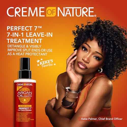 Creme of Nature, Argan Oil for Hair, Perfect 7-in-1 Leave-in Treatment, for Healthy Hair with Exotic Shine, 5.1 Fl Oz (Package May Vary)