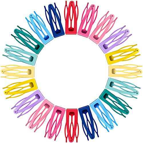 40 Pieces Snap Hair Clips Grip Hair Metal Barrettes for Women Snap Double Clip Pins Accessories for Women Making Salon(Candy Color)