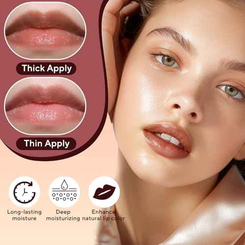 Honey Lipstick Tinted Lip Balm, Sheer Lightweight Lip Stain for All Skin Tones, Moisturizing Nourishing Lipstick for Women All Skin Tones, a Hint of Natural Cherry Tint, Pack of Black & Pink