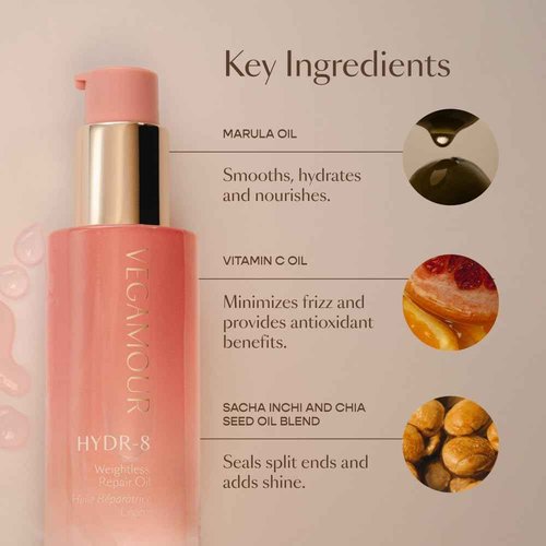 Vegamour GRO and Shine Kit Includes GRO Hair Serum & HYDR-8 Weightless Repair Oil for Fine or Thinning Hair