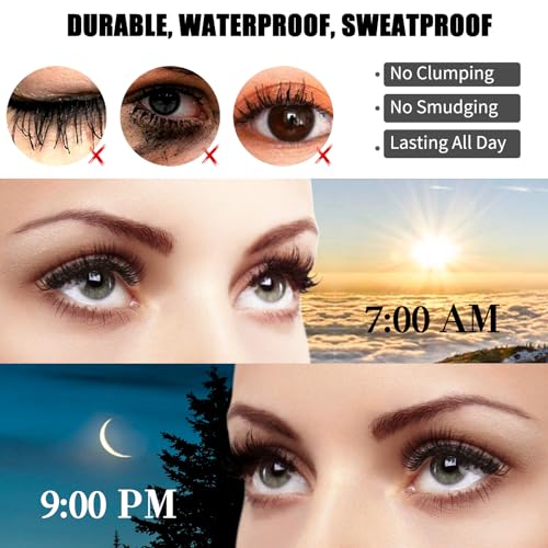 4D Silk Fiber Lash Mascara Waterproof - Stocking Stuffers Gifts for Women Natural Long Lasting Mascara Black Volume and Length, Christmas Xmas Presents Gifts for Girls