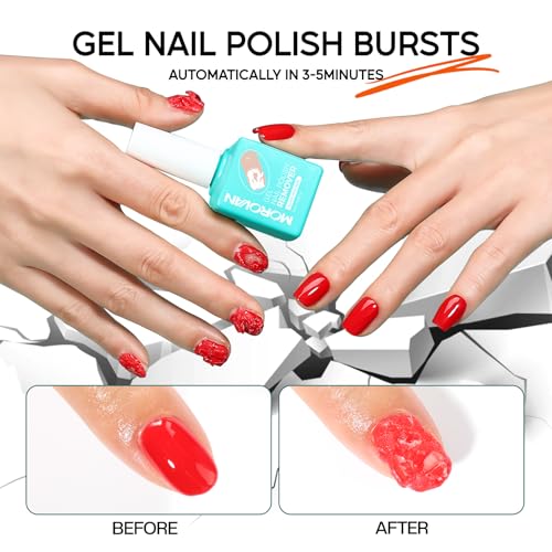 Morovan Gel Nail Polish Remover: Easy Remove Gel Polish Natural Formula Portable Kit with Cuticle Pusher & Scraper No Soaking or Wrapping