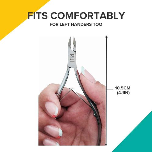 Rui Smiths Ultra-Premium Stainless Steel Cuticle Nippers - Professional Stainless Steel Cuticle Cutters - Japanese Handle, Mirror Finish - 4mm Jaw, Double Spring