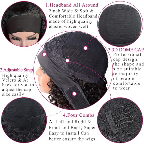 Deep Wave Human Hair Wig - Lace Front, Machine Made (24 Inch, Natural Color)