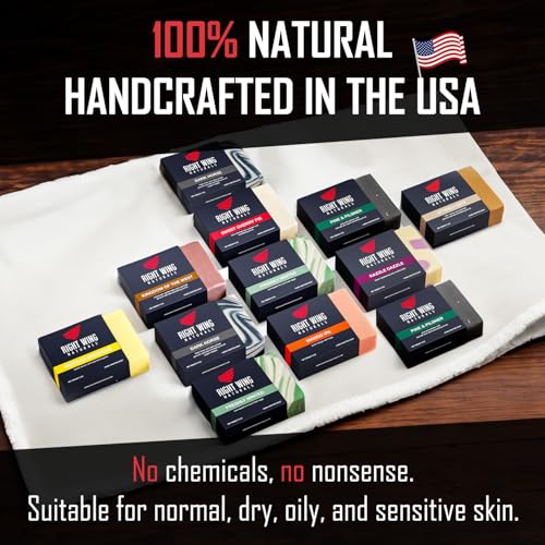Right Wing Naturals Bar Soap Gift Set for Men | 12 Bar All Natural Variety Pack | Handcrafted Cold-Pressed Soap | Handmade Organic Soap for Men | Most Popular Flavors | Natural ScentedMen¡¯s Bar Soap