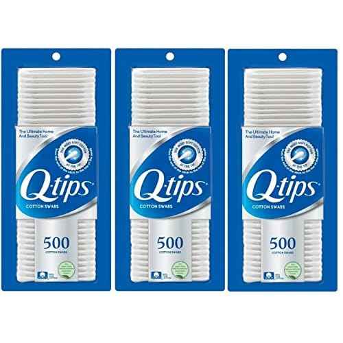 Q-tips Cotton Swabs, 500 Count (Pack of 3)