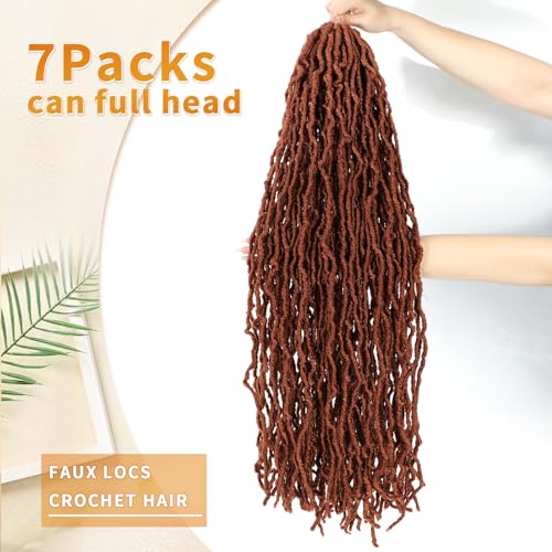 Karida Faux Locs Crochet Hair 30 Inch, 7 Packs Soft Locs Crochet Hair For Black Women Pre Looped Long Soft Crochet Locs (350#, 30 Inch (Pack of 7))