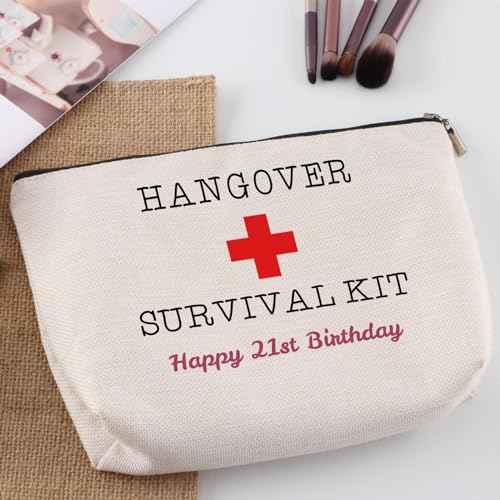 21st Birthday Gifts for Her 21st Birthday Hangover Kit Makeup Bag Decorations for Women Friends Bestie Sister Christmas