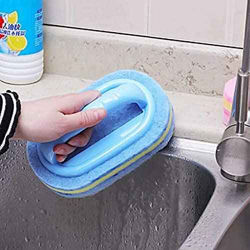 Cleaning Brush for Bathroom Kitchen Bathtub Toilet Cleaner All Purpose Shower Sponge Scrubbing Brush with Ergonomic Handle