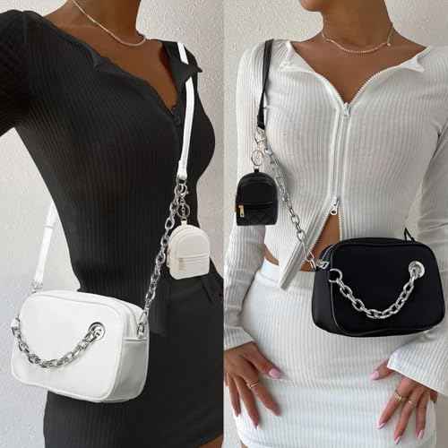 4Pcs Mini Backpack Keychain,Cute Cosmetic Bag for Women Christmas Gifts,PU Leather Makeup Bag Key Pocket Lipstick Bag Card Holder Data Cable Organizer Zipper Pouch (black beige pink gray)