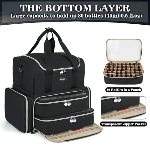 Nail Polish Organizer Case - Large Double Layer Organizers and Storage Bag for Nail Supplies and Art Tech