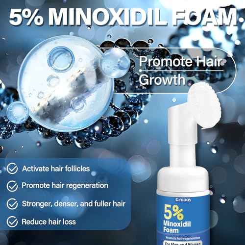 5% Minoxidil Hair Growth Foam Men and Women Suitable for Hair Thinning Receding Hairline and Hair Loss to Hair Regrowth Get Thicker Fuller Hair for Women and Men 3 Bottles 2.11 Ounces Each