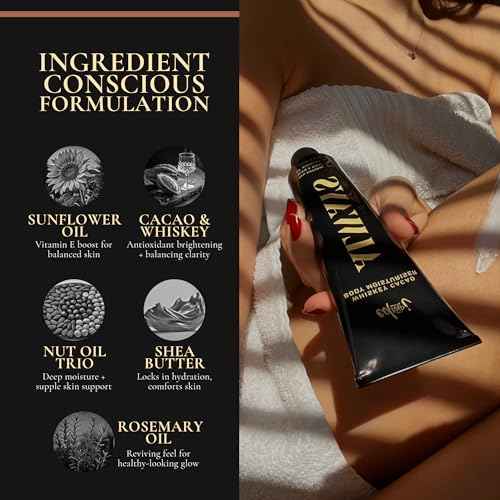 ed&i ALWAYS Moisturizer Body Lotion, Skin Lotion for dry, dull or aging Skin, Smoothing Body butter for all, Hydration Support for Daily Moisturizing - Whiskey Cacao Buttery 5.07 oz