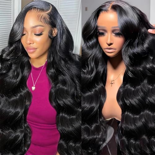 13x6 Pre Plucked Lace Frontal Body Wave Wig, Human Hair, 28 Inch, 210% Density, HD Lace, Glueless, Wear and Go