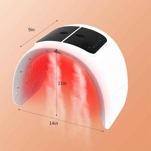 7 Color LED Face Mask with Spray, Red Light Therapy Facial Skin Care Device for Home Use