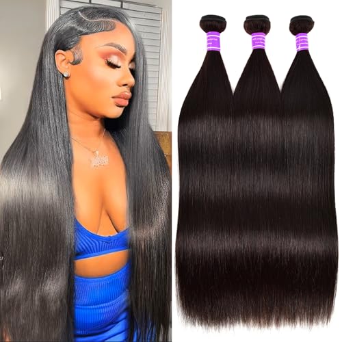 12A Straight Bundles Human Hair 22 24 26 Inch Brazilian Virgin Remy Hair Weave Human Hair Straight Bundles Hair Extension Natural Color