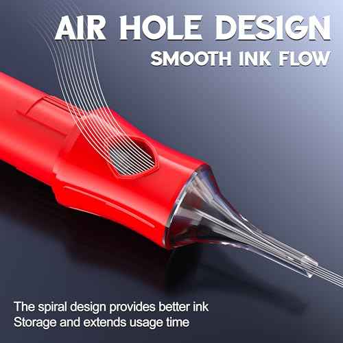 1205RL Tattoo Cartridge Needles 20Pcs #12 Standard Premium 5 Round Liner Diameter 0.35mm Long Taper 5mm Disposable with Membrane Safety Stabilizer Cartridges for Tattoo Machine & Pro Artists