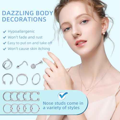 153Pcs Piercing Kit: 12G, 14G, 16G, 20G Needles & 316L Stainless Steel Jewelry for Nose, Belly, Lip, Ear & More