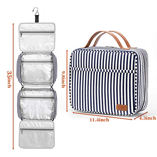 Bosidu Hanging Travel Toiletry Bag,Large Capacity Cosmetic Travel Toiletry Organizer for Women with 4 Compartments & 1 Sturdy Hook,Perfect for Travel/Daily Use/Christmas