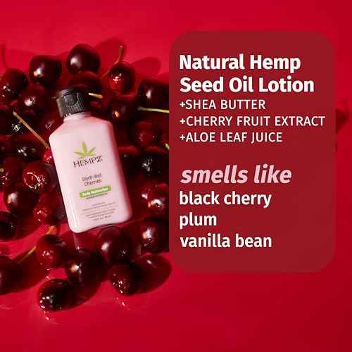 Hempz Mini Dark Red Cherries Lotion, Ultra Hydrating Moisturizer for Body, Hands and Feet 2.25 oz.
