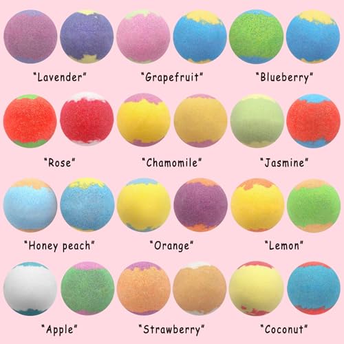 Advent Calendar 2025, Christmas 24 Pack Bath Bombs for Kids with Surprise Jewelry Toys Inside DIY Bracelets Making Kit, Natural Handmade Pure Essential Oil Bubble Bath Balls Gifts for Kids Girls