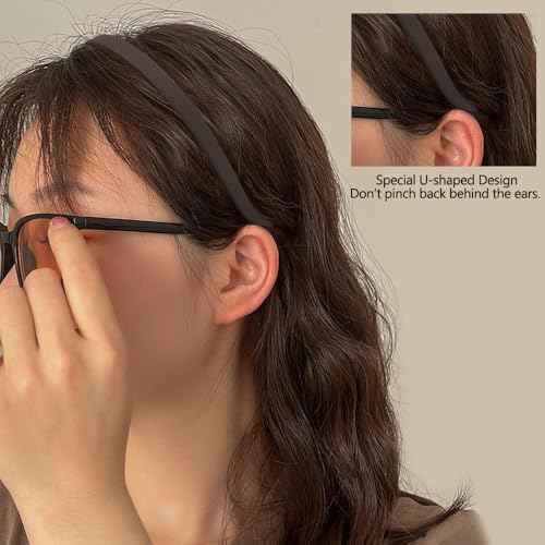 TOBATOBA Headbands for Glasses Wearers No Pressure No Headache Comfortable Hairbands Square Sunglasses Headband for Women Girls, Plastic Headbands with Teeth Non Slip 6Pcs