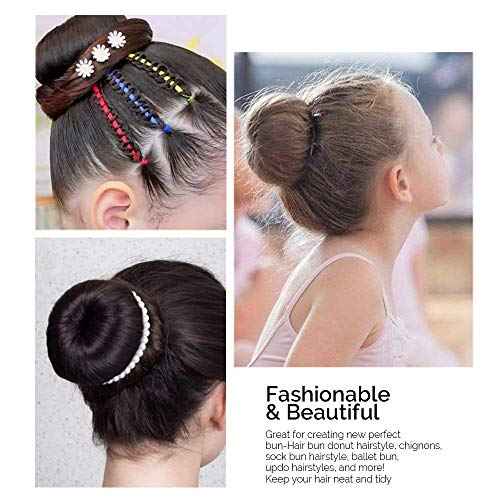 Hair Donut Ring Style Hair Bun Maker, 2PCS Chignon Doughnut Shaper for Short and Thin Hair (3 Inch/Brown)