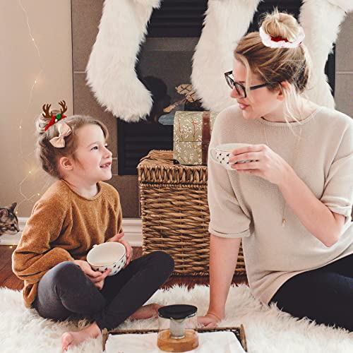 9 Piece Christmas Snowflake Plaid Hair Scrunchies - Soft Elastics Hair Bands & Ponytail Holders for Girls & Women