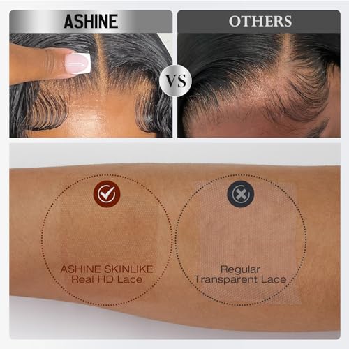 ASHINE 5x5 HD Lace Closure Body Wave Straight Human Hair 5x5 Real HD Lace Closure Invisible Bleached Knots Pre Plucked with Baby Hair Natural Hairline 20 Inch