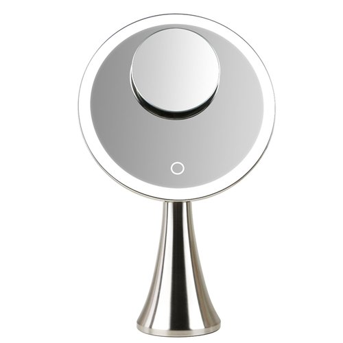 Surdy 9" Lighted Makeup Mirror, 5x/10x Dual Magnifying Mirror w/ 3 Color, Brightness Adjustable,360° Rotation, 4000 mAh Rechargeable, Women Gift, Vanity Mirror