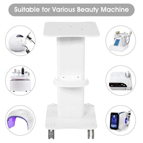 Salon Trolley, Salon Cart Beauty Hairdresser Trolley Salon Rolling Cart Alloy Stand Instrument Tray Beauty Spa Tool Station, White