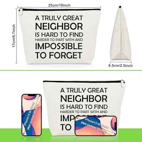 Neighbor Welcome Gift Makeup Bag Neighbor Gifts Going Away Presents for Neighborhood Friend Moving Christmas Birthday Cosmetic Bag Appreciation Gift Farewell Travel Pouch for Neighborhood Friend
