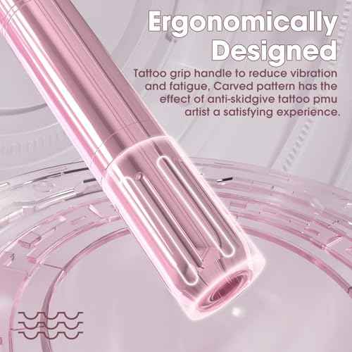 Tattoo Machine Kit - Wireless Tattoo Pen 3.0mm Stroke Length 800mAh Coreless Motor Rotary Gun Pen Set with Lining Needles Round Liner 18Pcs for Tattoo Beginner Artist Pink(NORA)
