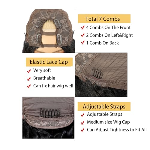 U Part Human Hair Wig Body Wave Highlight #1b/30 Ombre Brown Wig 180% Density U Part Wig Half Brazilian Virgin 100% Human Hair Wigs For Black Women Clip In Glueless No Leave Out Wig 20Inch