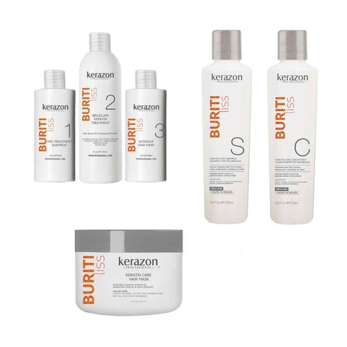 Brazilian Keratin Treatment Triple Bundle Hair Straightening Kerazon Buriti Liss