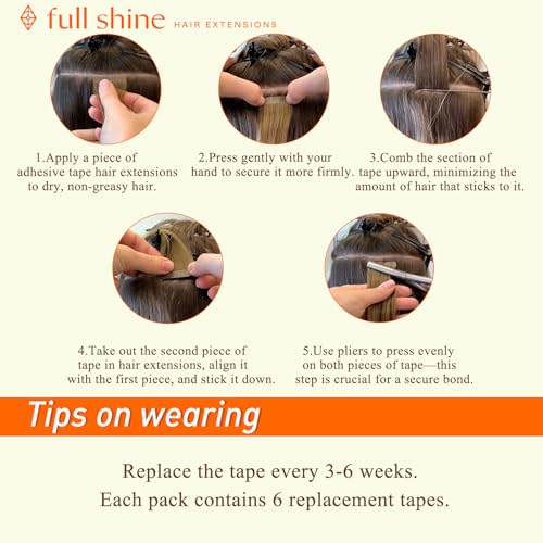 Full Shine Tape in Human Hair Extensions 100G 22Inch Color 2 Brown Tape in Hair Extensions Double Sided Tape in Extensions Invisible Tape ins Human Hair Extensions 40Pcs Straight