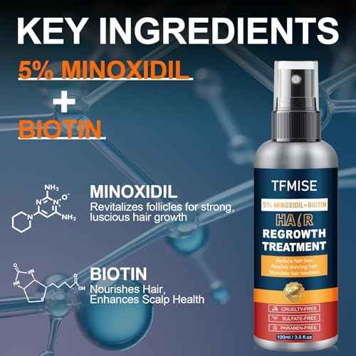 Minoxidil Spray, 5% Minoxidil for Men Hair Growth Serum, Minoxidil for Women Hair Growth Products, Hair Regrowth Treatment for Help to Stop Thinning and Loss Hair, Formula Light and non Greasy 100ML