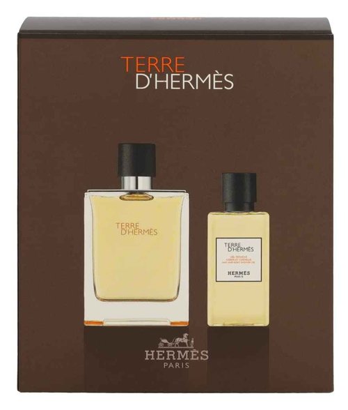 Hermes Terre D'hermes 2-Piece Gift Set for Men, (3.4 Oz Eau De Toilette Spray + 2.7 Oz Hair & Body Shower Gel)