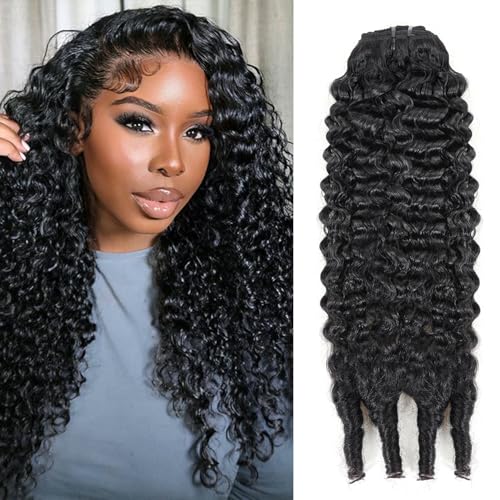 Burmese Curly Clip in Hair Extensions #1B Natural Black Color Curly Clip ins For Women Brazilian Virgin Clip on Hair(22inch,#1B)