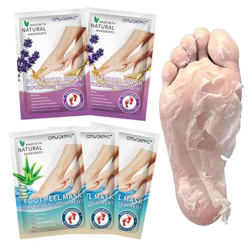 5 Pack Foot Peeling Mask,Exfoliator Peel Off Calluses Dead Skin Callus Remover,Foot Mask for Dry Cracked Feet,Foot Peel Masks for Men and Women Feet Peeling Mask for Stocking Stuffers