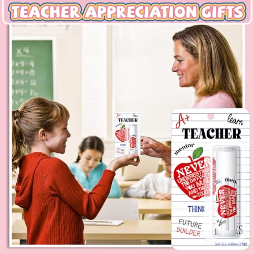 30 Pack Christmas Teacher Appreciation Gifts Bulk Lip Balms Employee Staff Appreciation Teacher Team Thank You Gift Bulk Fall Halloween Thanksgiving Party Favor Basket Stuffers for Women Men (Classic)