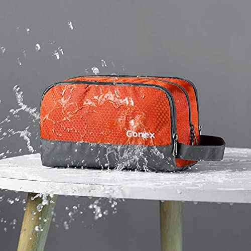 Gonex Travel Toiletry Bag Nylon, Shaving Bag Toiletry Organizer Orange
