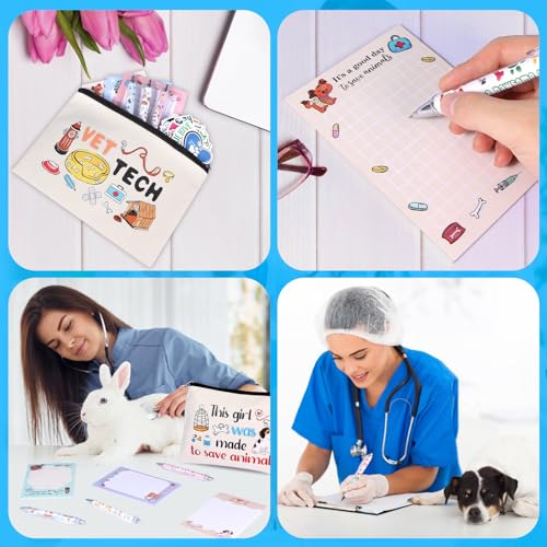 Vet Tech Gifts, Veterinary Gift, Veterinarian Gifts for Women, Veterinarian Appreciation Basket include Makeup Bag Notepad Pens Sticker for Vet Tech Graduate, Veterinary Practitioners
