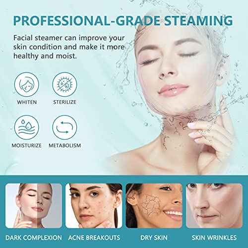 Nova Microdermabrasion Professional 2 in 1 Facial Steamer for Face Deep Cleaning Ozone Face Steamer with 5X Magnifying Lamp Hot Mist Function for Salon Spa Home Beauty Equipment